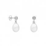 Pendientes de oro blanco de 18k para novias