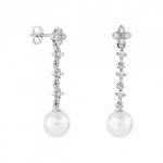 Pendientes de oro blanco de 18k para novia