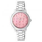 Reloj Glazed de acero IP Rosado