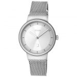 Reloj Rond Mesh de acero IP Plata
