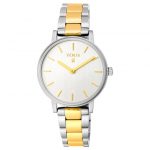 Reloj Rond Straight bicolor de IP dorado