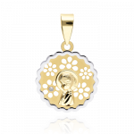 Medalla Virgen Niña oro bicolor
