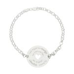 Pulsera MADRE y ABUELA con motivo redondo en Plata de Ley