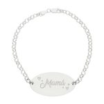 Pulsera para mamá con motivo ovalado en Plata