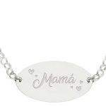 Pulsera para mamá con motivo ovalado en Plata