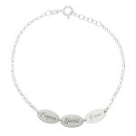 Pulsera con chapa oval en Plata de Ley personalizable