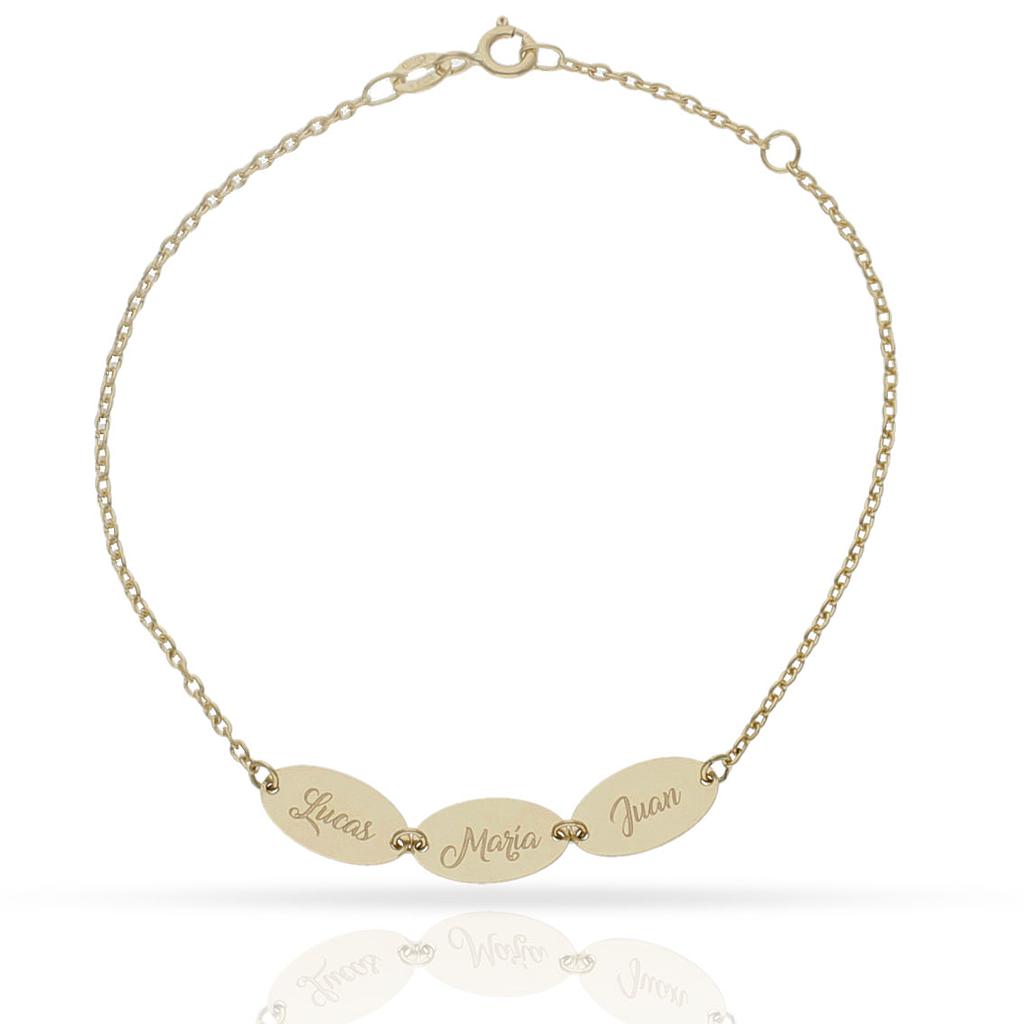 Pulsera con chapas ovaladas en Oro