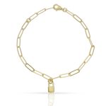 PULSERA PLATA CHAPADA ORO CANDADO